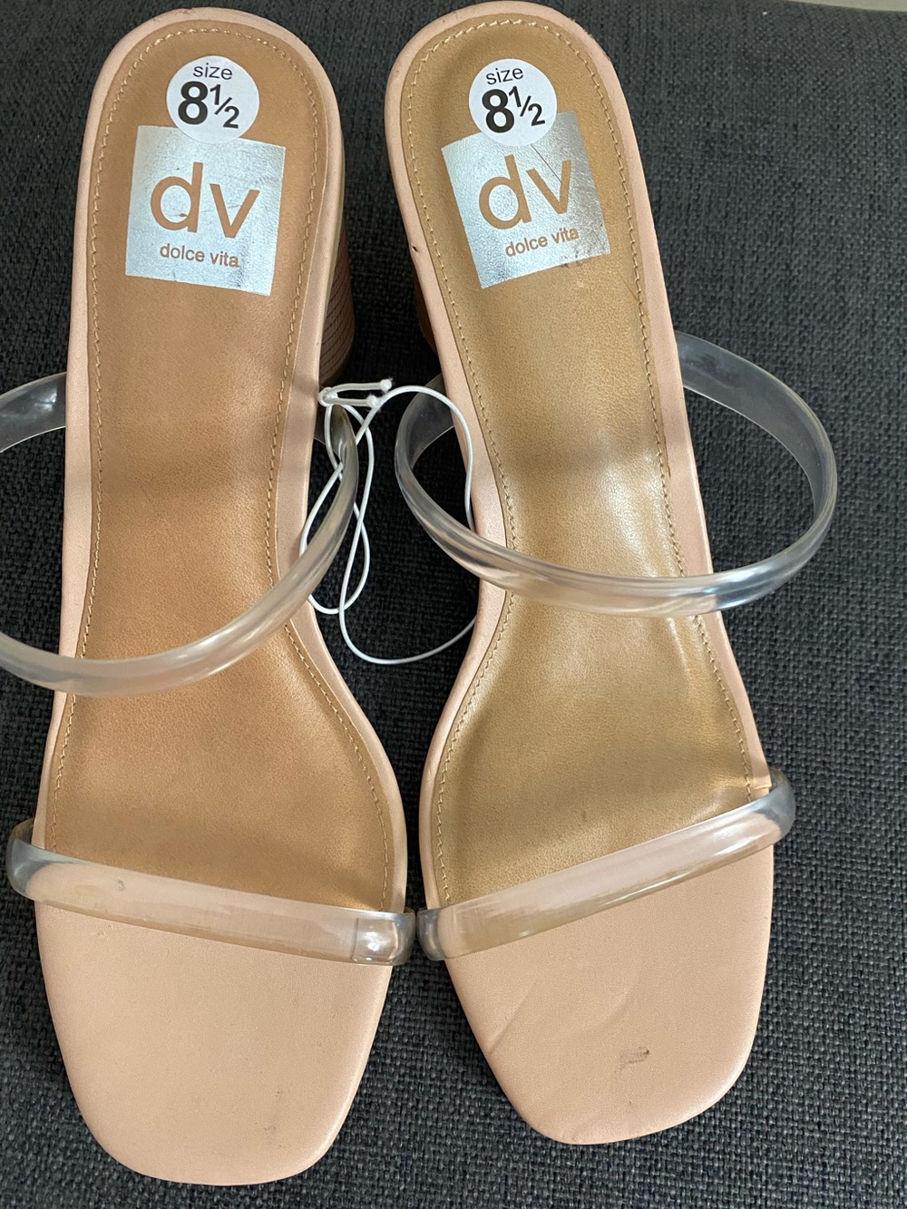 Dolce Vita Slip On Heels Sandals Clear Size 8.5 New